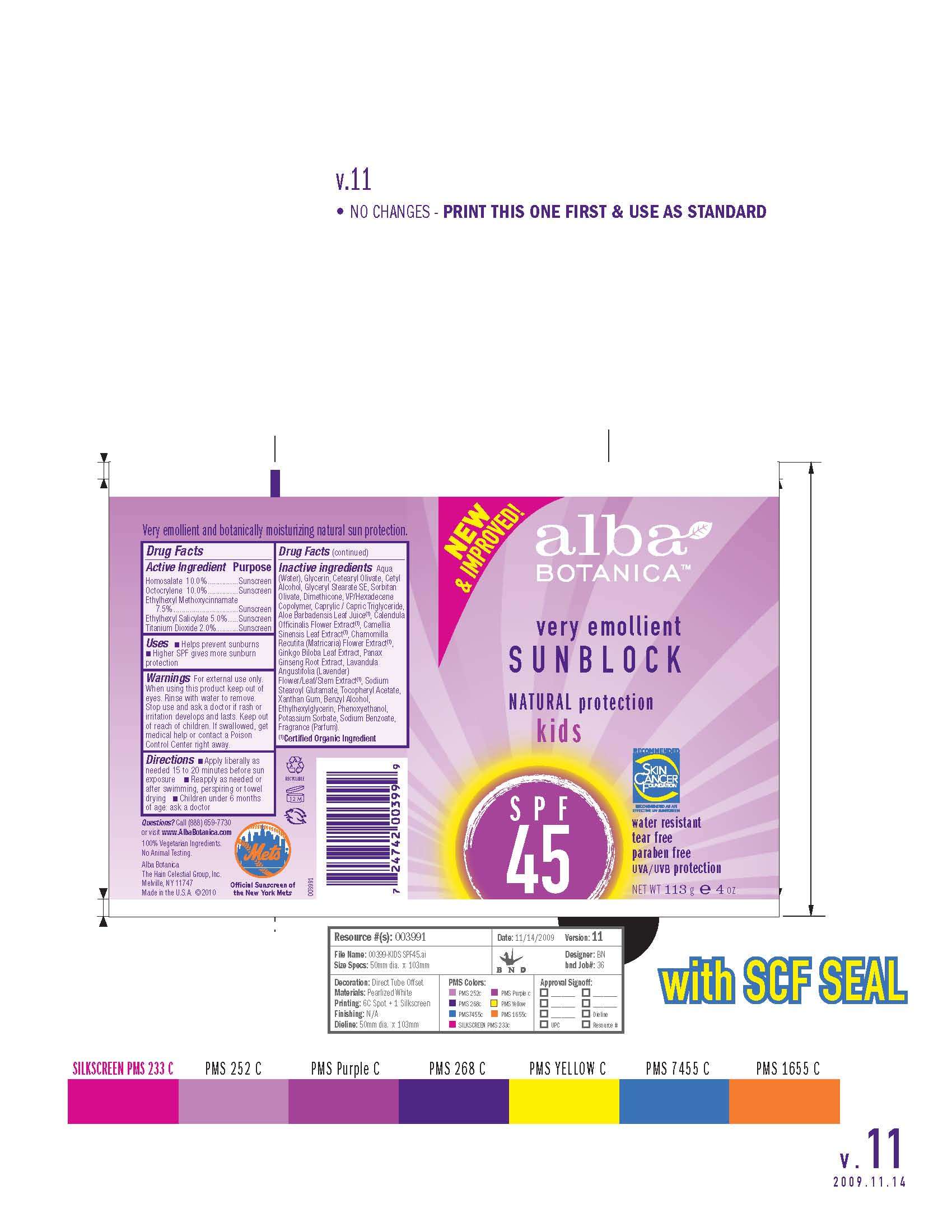 Alba Sunblock Natural Kids SPF 45